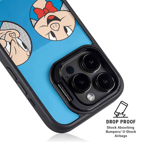 Looney Tunes Porky Pig Two Circles iPhone 16 Pro Kickstand Case